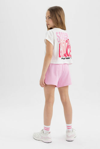 Girl Printed Short Sleeve T-Shirt Shorts 2 Piece Set