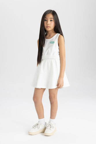 Girl Printed Sleeveless T-Shirt Skirt 2 Piece Set
