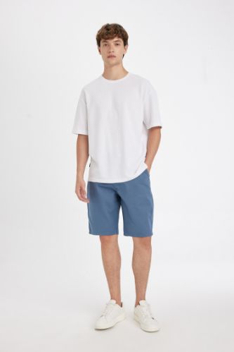 Regular Fit Gabardine Regular Hem Bermuda