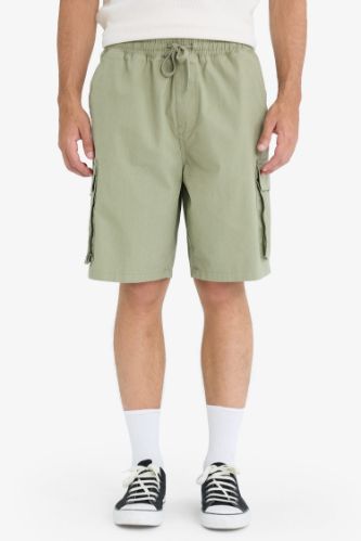 Kargo Fit Gabardin Bermuda Şort
