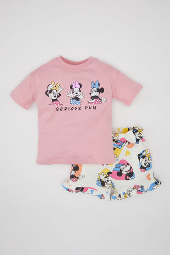 Kız Bebek Disney Mickey & Minnie Kısa Kollu Tişört Şort 2'li Takım