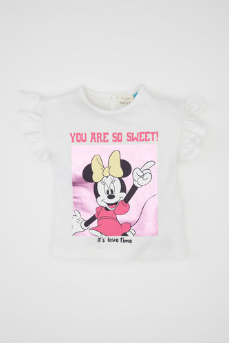 Сәби Қыз Disney Mickey & Minnie Лицензиялық велосипед мойыны қысқа жеңді Қысқа жеңді футболка