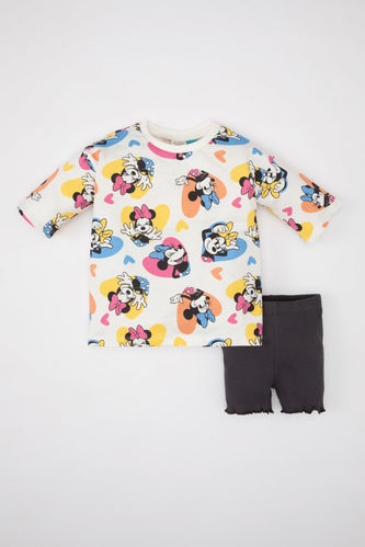 Kız Bebek Disney Mickey & Minnie Kısa Kollu Tişört Şort 2'li Takım