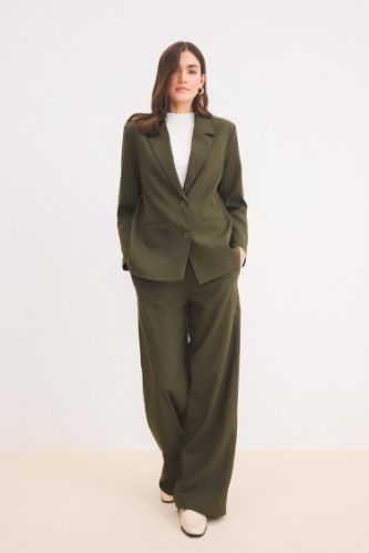 Wide Leg Geniş Paça Beli Lastikli Bağcıklı Basic Düz Palazzo Pantolon