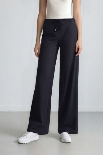Wide Leg Geniş Paça Esnek Belli Bağcıklı Basic Düz Palazzo Pantolon