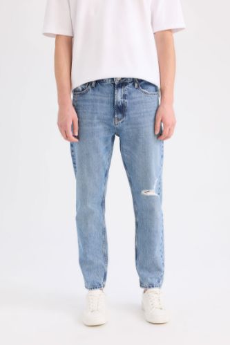 %100 Pamuk 90's Slim Fit Dar Kalıp Yüksek Bel Dar Paça Jean Pantolon
