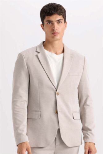 HOMME Beige Blazer Coupe Moderne