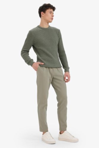 Jogger Pantolon Esnek Basic Düz Beli Bağcıklı Cepli Düz Paça