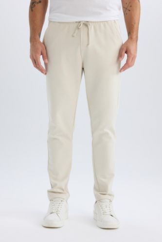 Jogger Pantolon Esnek Basic Düz Beli Bağcıklı Cepli Düz Paça