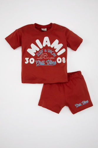 Baby Boy Printed Short Sleeve T-Shirt Shorts 2 Piece Set