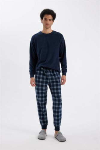 رجال كحلي Regular Fit fleece Knitted Bottoms