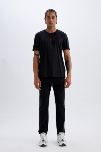 DeFactoFit Dokuma Pantolon Standart Paça Basic Düz Cepli