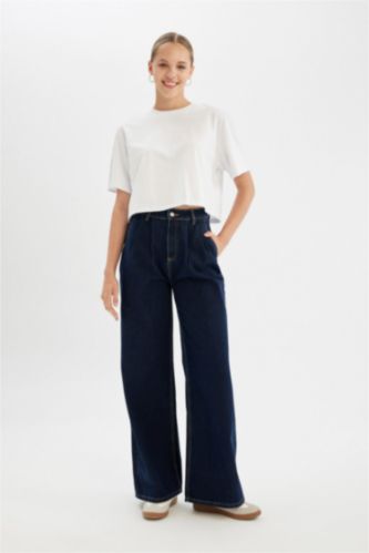 Wide Leg Yüksek Bel Uzun Jean Pantolon