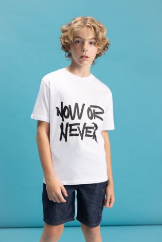 White BOYS & TEENS Boy Crew Neck Color Changing Printed T-Shirt 3152127 ...