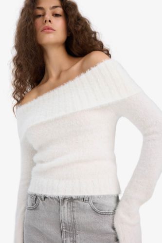 Slim Fit Strapless Knitwear Pullover