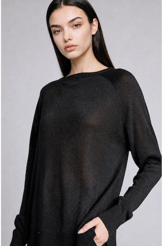 Әйелдерге қара Regular Fit жемпір