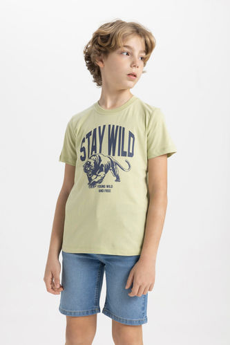 Boy Regular Fit Crew Neck Printed Short Sleeve T-Shirt