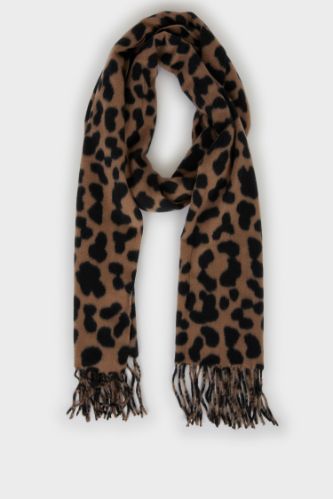 Kadın Leopar Desenli Atkı