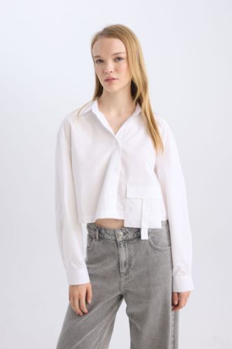 Oversize Fit Poplin Long Sleeve Shirt
