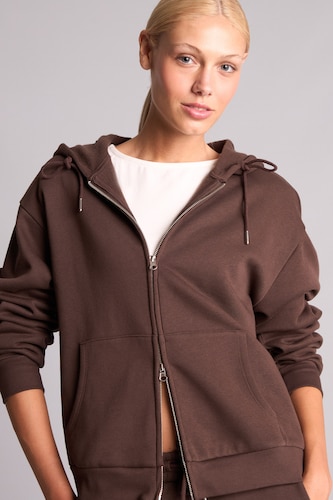 FEMME Marron Sweat à capuche basique épais Coupe décontractée