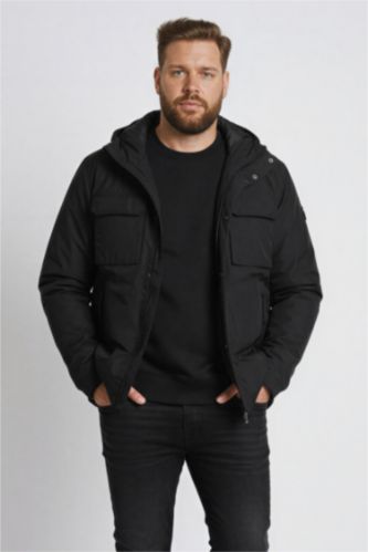 Slim Fit Şişme Mont Dar Kesim Kapüşonlu Cepli Fermuarlı