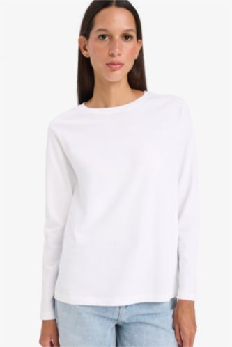 Regular Fit Crew Neck Basic Premium Long Sleeve T-Shirt