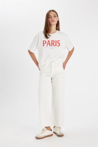 Culotte Fit Wide Leg Gabardine Trousers