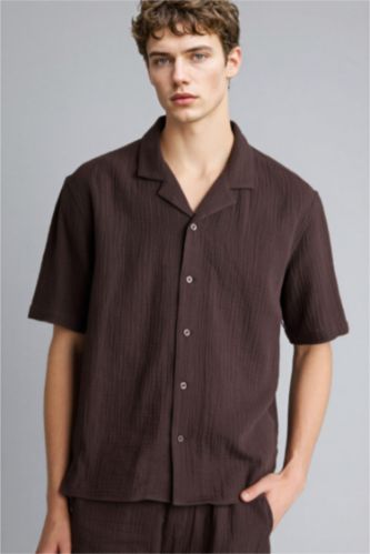 MAN Brown 100% Cotton Relax Fit Shirt