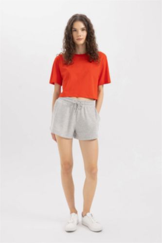 Regular Fit Normal Bel Kısa Basic Düz Şort