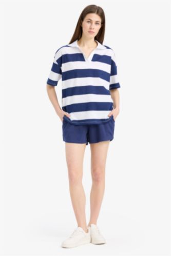 Woman NAVY Regular Fit Regular Waist Tied Shorts