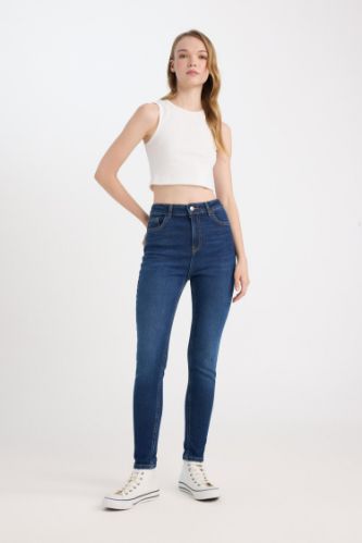 Skinny Fit Yüksek Bel Bilek Boy Jean Pantolon