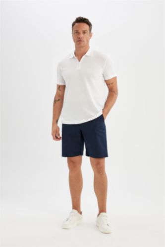 MAN NAVY Regular Fit Gabardine