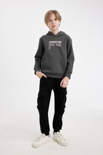 Black BOYS TEENS Boy Black Cargo School Sweatpants 3126435 DeFacto