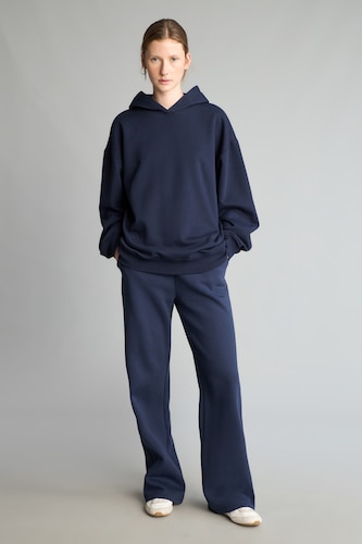 Straight Fit Thick Sweatshirt Fabric Trousers