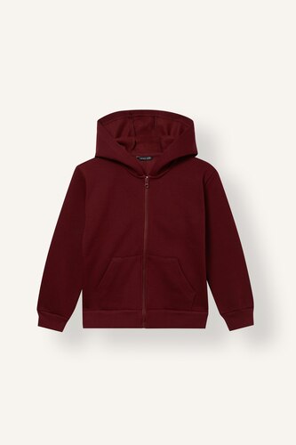 Young Girls - Teen Girls Bordeaux Regular Fit Hooded Cardigan Basic