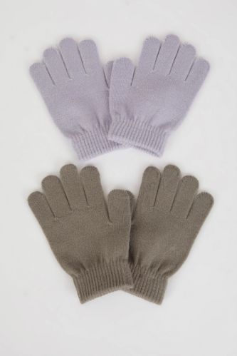 كفوف تريكو بناتي - قطعتين