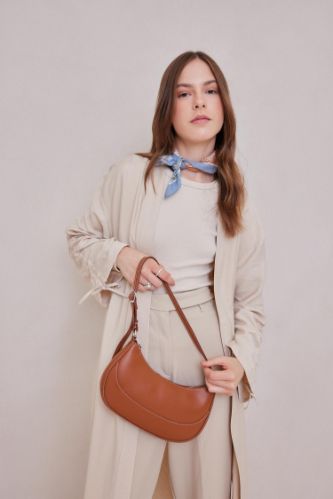 Woman Basic Faux Leather Shoulder Bag