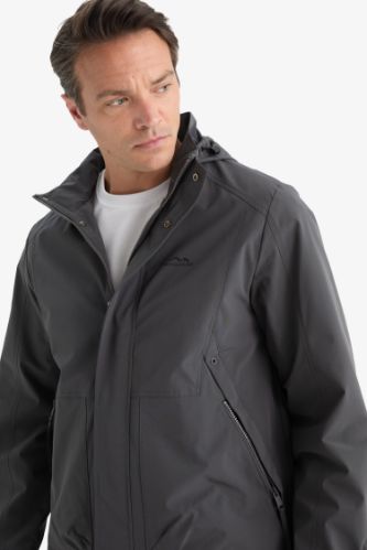 Regular Fit Hooded Zippered Waterproof Jacket