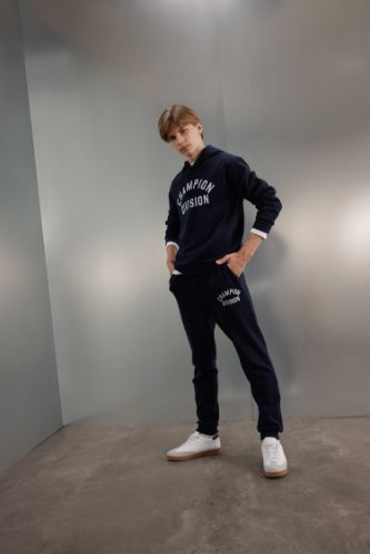 Erkek Çocuk 2'li Takım Kapüşonlu Baskılı Sweatshirt Üst Jogger Eşofman Altı