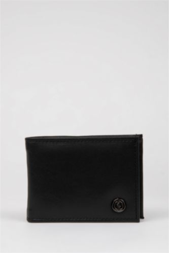 Men Black Man Faux Leather Wallets