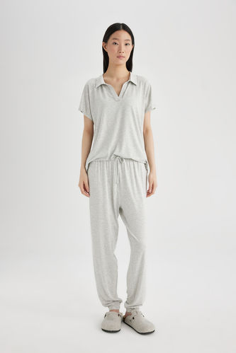 Pyjama Viscose Coupe Régulière à Manches Courtes de Fall In Love