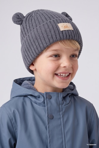 Baby Boys Indigo Baby Boy Knit with Ears Beanie