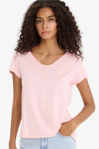 Regular Fit V Neck Short Sleeve T-Shirt