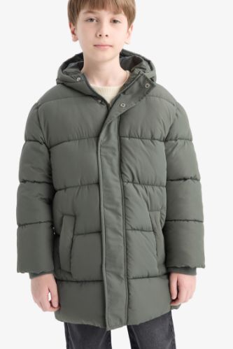 Boy Hooded Zippered Waterproof Puffer Jacket