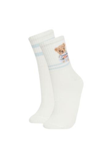 Kadın 2'li Pamuklu Soket Çorap