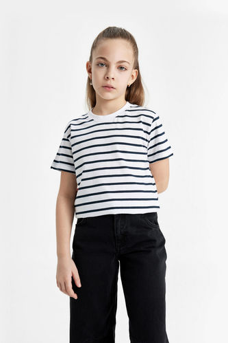 Girl Striped Short Sleeve T-Shirt
