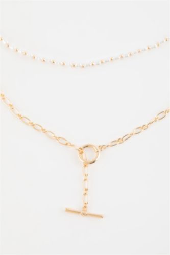 Woman 2 Piece Gold Necklace