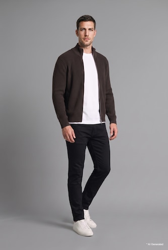 رجال بني Standard Fit Knitwear Cardigan