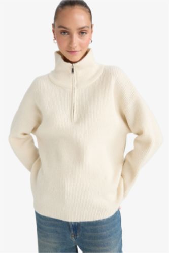 Relax Fit Half Zip Knitwear Pullover