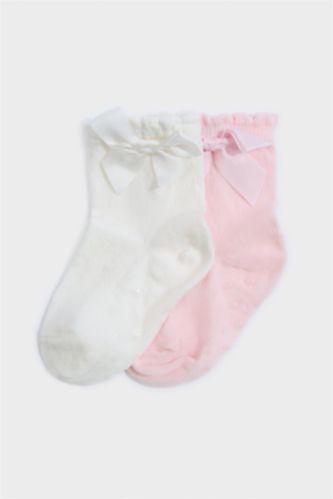 Baby Girl Karma Baby Girl Non-Slip Base 2 Piece Cotton Long Socks